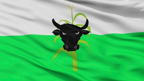 Mahates City Flag, Country Colombia, Bolivar Department, Closeup View