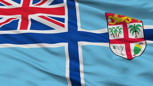 Civil Air Ensign Of Fiji Flag, Closeup View