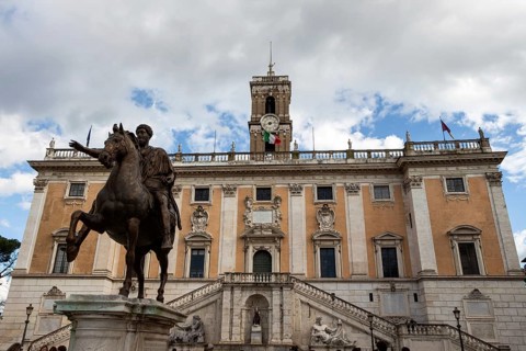 Italy, Rome. Rome. Piazza del Campidoglio. Marcus Aurelius Statue Austria, Europe