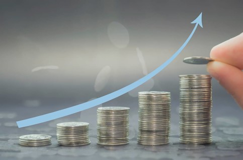 Great concept of savings, economy, pile of coins