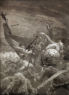 The death of Harold II or Harold Godwinson, c. 1022 - 1066, at the Battle of Hastings, 1066, the