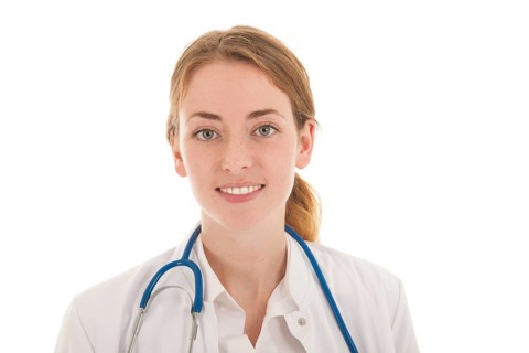 Portrait female doctor with stethoscope