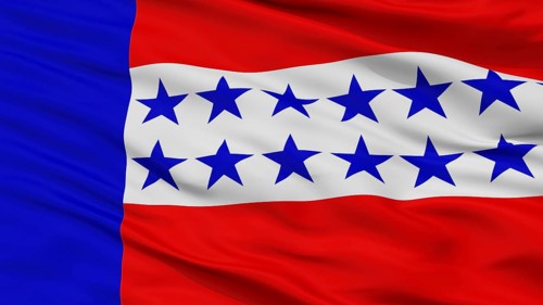 Tuamotu Islands City Flag, Country French Polynesia, Closeup View
