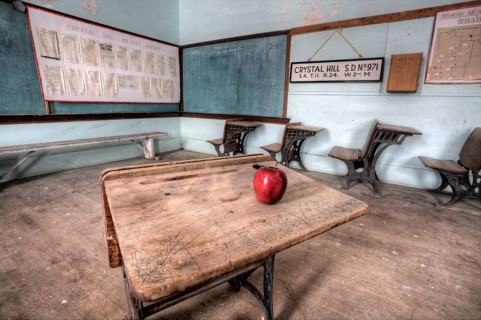 Abandoned School House one room Canada Saskatchewan