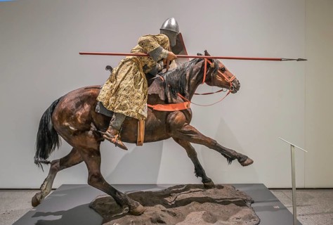 Christian cavalryman, 13th century horseman, figure in the Military Museum, Museo del Ejercito,