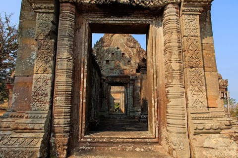 The north entrance of the Gopura four of the Hindu temple Preah Vihear in Cambodia