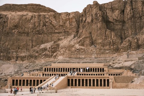 Mortuary Temple of Hatshepsut at Deir el-Bahari, western bank of Nile River opposite Luxor, Upper