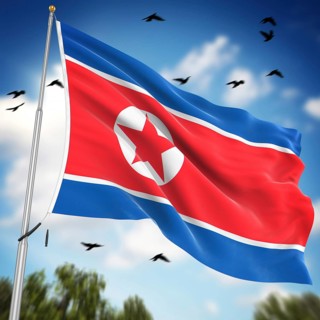 Flag of North Korea, This is a computer generated and 3d rendered image