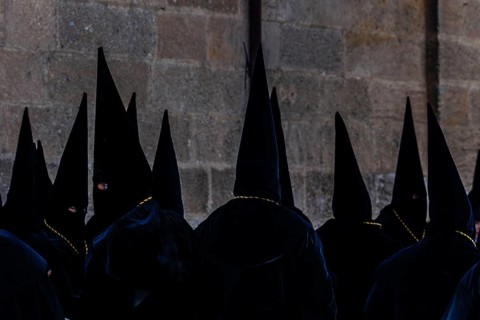Zamora, Spain, April 7, 2023: Easter procession float during the Easter Week processions in Zamora,