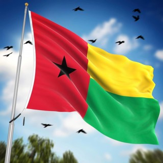 Flag of Guinea Bissau, This is a computer generated and 3d rendered image
