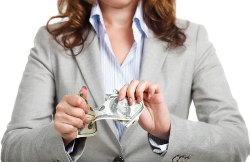 Financial crisis. Business concept with dollars