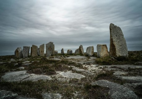 A long exposure view of the historic megalith site of Tobar Dherbhile on the Mullet Peninsula of
