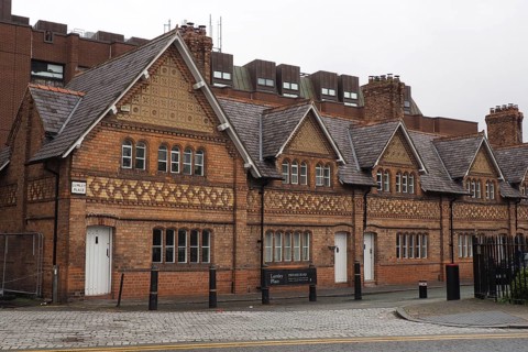 Chester. Cheshire, United Kingdom, 20 March 2024 : Lumley Place, a historic grade 2 listed terrace