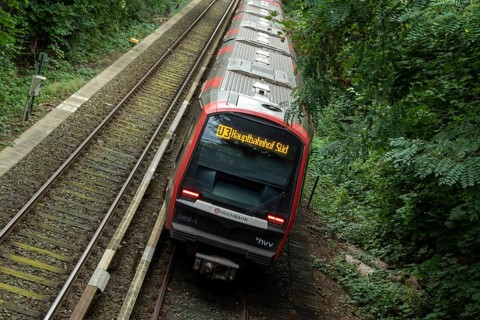Metro, Hamburger Verkehrsverbund HVV, local transport, traffic turnaround, railway line in the