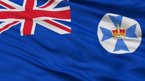 Queensland City Flag, Country Australia, Closeup View