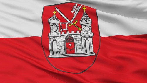 Tartu City Flag, Country Estonia, Closeup View
