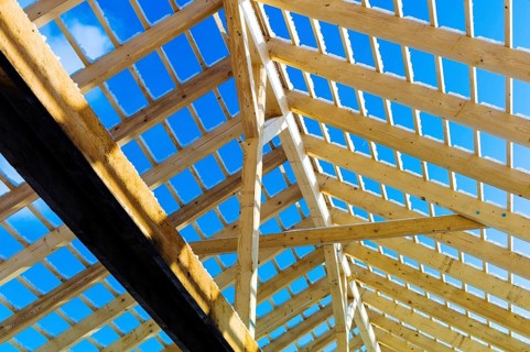 Roof construction made of wood, symbolic photo for home ownership, house construction and house