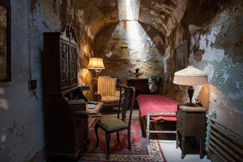 PHILADELPHIA, USA, AUGUST 15, 2022, Luxury cell of inmate Al Capone in Eastern State Penitentiary,