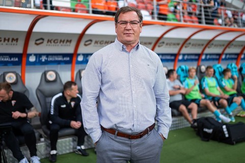 LUBIN, POLAND - APRIL 8, 2024: Football match Polish PKO Ekstraklasa between KGHM Zaglebie Lubin vs