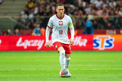 WARSAW, POLAND - JUNE 7, 2024: Friendly soccer match Poland - Ukraine 3:1. In action Piotr