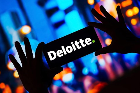 In this photo illustration, the Deloitte Touche Tohmatsu Limited logo is displayed on a smartphone