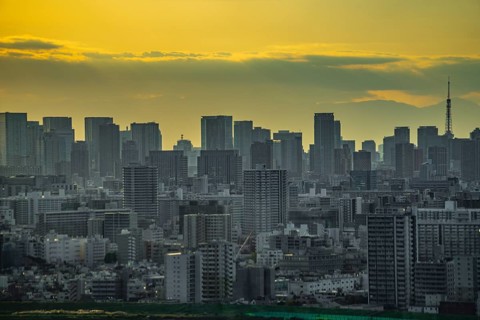 Tokyo townscaned at dusk. Shooting Location: Katsushika-ku, Tokyo