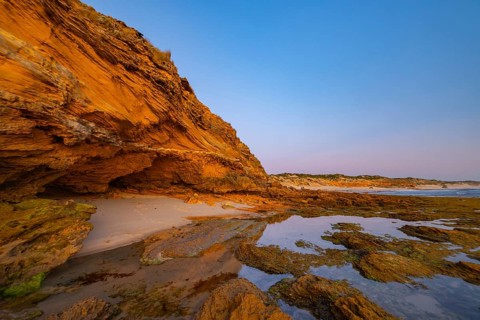 The idyllic Number Sixteen Beach at sunset in Rye, Victoria, Australia, Oceania