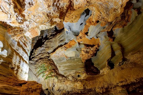 Visit to the interior of the deep Lapinha cave open to visitation in Lagoa Santa in the state of