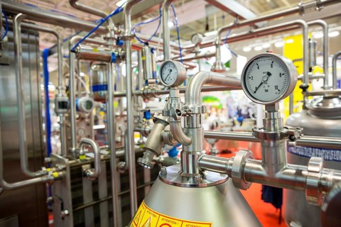 Milk pasteurization system is shown at a food and drink exhibition. Heat Treatments. Pasteurization