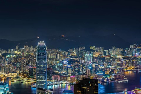 Hong Kong night view seen from Victoria Peak. Shooting Location: Hong Kong Special Administrative