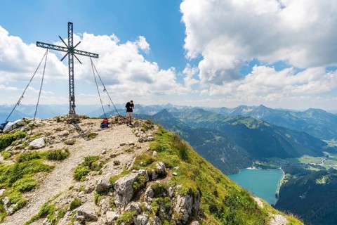 Mountain tour over the Rote Flüh and the Friedberg via ferrata to the Scharschrofen in the Tannheim