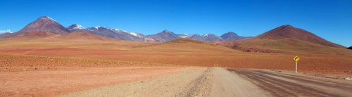 Mountain panorama in the Atacama Desert in Chile near San Pedro de Atacama