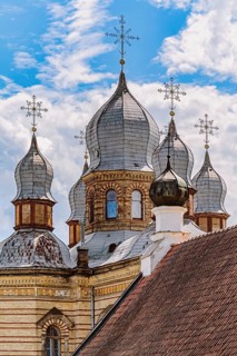 Cupolas of The Orthodox Church of The Holy Spirit, Jekabpils, Latvia Jekabpils, Latvia, Europe
