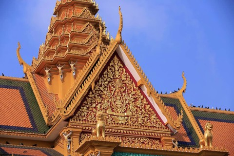 Close-up of the Royal Palace in Phnom Penh, Cambodia, Asia