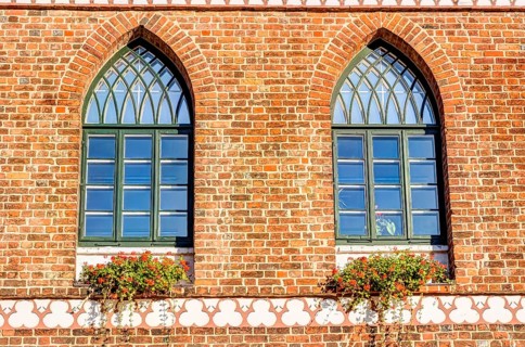 Close-up view of the town hall In Parchim in Mecklenburg-Vorpommern in Germany