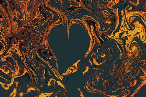 Beautiful abstract art of Ebru marbling painting techniques on water with paints
