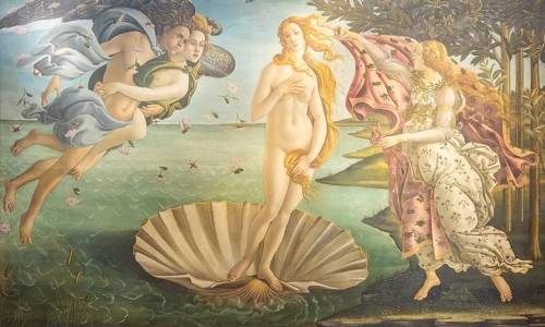 Florence, Italy, circa July 2021. Alessandro Botticelli, The Birth of Venus, 1485. Renaissance art