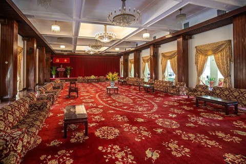 Ho Chi Minh City, Vietnam, 7 March 2023: The Reunification Palace in Ho Chi Minh City Vietnam,