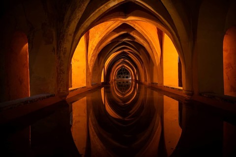 Alcazar tank, night, spain