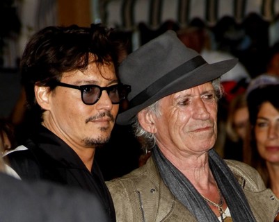 Johnny Depp and Keith Richards at the Los Angeles premiere of 'Pirates Of The Caribbean: On