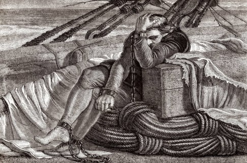 Christoph Kolumbus wird in Ketten nach Spanien zurückgebracht
