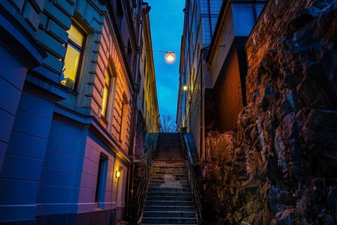 Gumlastan Old Town Alley (Stockholm). Shooting Location: Sweden, Stockholm