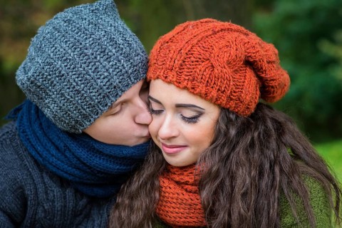 Portrait of couples in the autumn garden