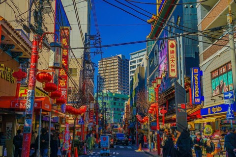 Lanterns in Yokohama Chinatown (Spring Festival). Shooting Location: Naka -ku, Yokohama -shi