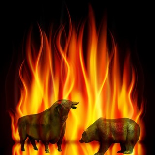 The stock exchange is on fire, Bulle and Beaer in flames