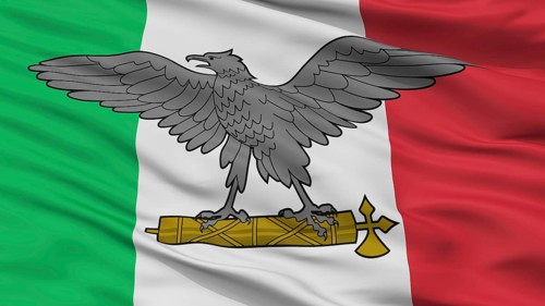 War The Italian Social Republic Flag, Closeup View