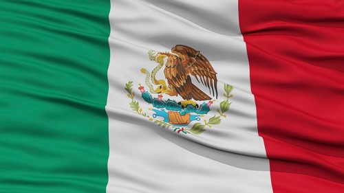 Closeup Mexico Flag, Waving in the Wind, High Resolution