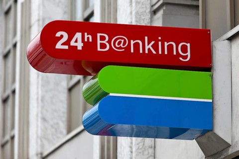 Sign of an ATM cash machine Austria