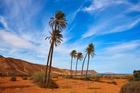 Almeria in Cabo de Gata Playazo Rodalquilar beach at Mediterranean Spain