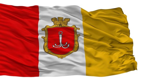 Odessa City Flag, Country Ukraine, Isolated On White Background